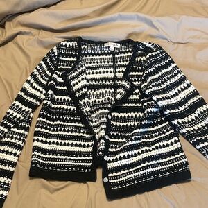 Nanette Lepore Monochrome Striped Cardigan
